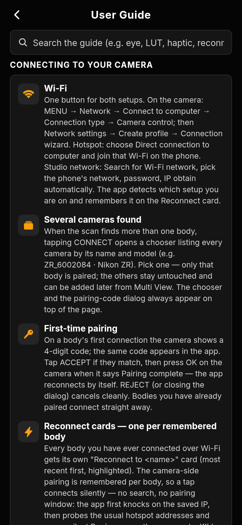 In-app Guide